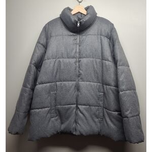Old Navy Quilted Coat Jacket Men Size XXL Neutral Gray Full Zip Winter Outerwear